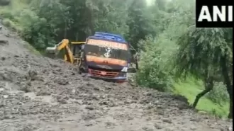 Two people dead after landslide hits bus in Jammu & Kashmir's Doda; visuals of incident released.