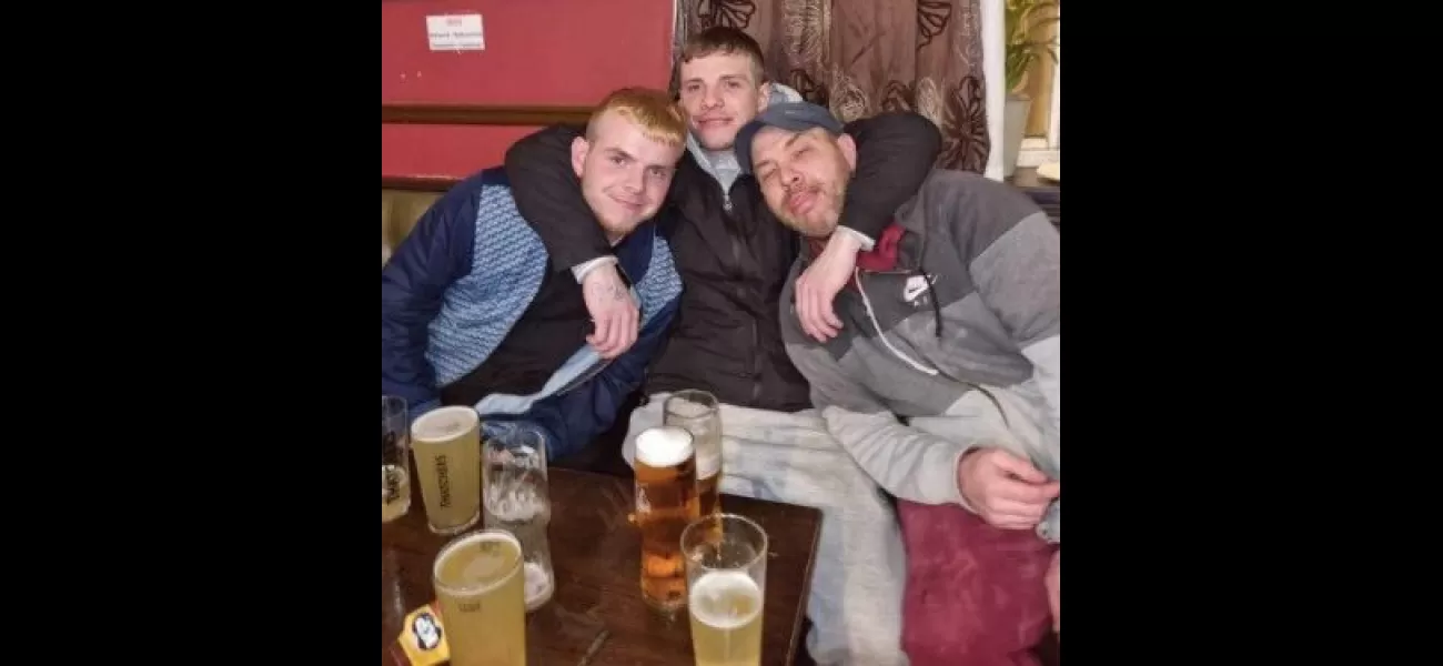 Dad and son ordered a drink despite floods in the pub.