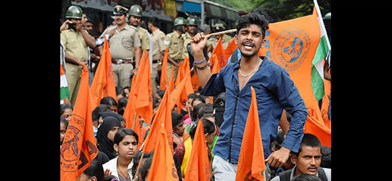 ABVP protests against missionary school in Madhya Pradesh's Sehore district.