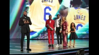 Lebron's family presented him with an ESPY Award to recognize his achievements.