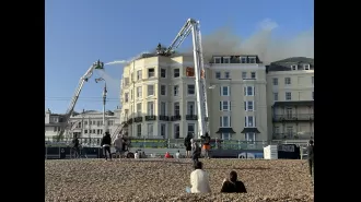 Fire breaks out at hotel in Brighton; residents urged to stay away.
