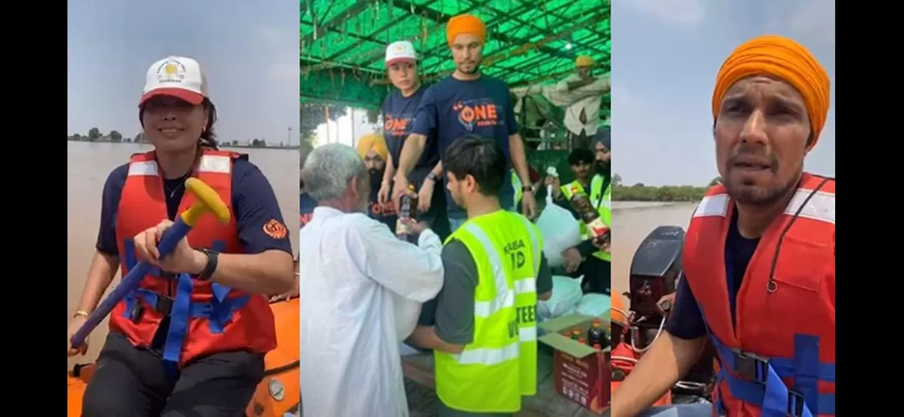 Randeep Hooda and Lin Laishram provided rations to people affected by floods in Haryana.