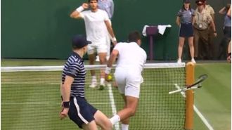 Novak Djokovic fined ₹6.56 lakh for smashing racquet at Wimbledon 2023.