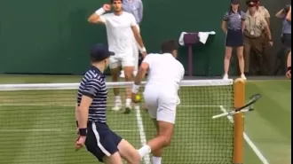 Novak Djokovic fined ₹6.56 lakh for smashing racquet at Wimbledon 2023.