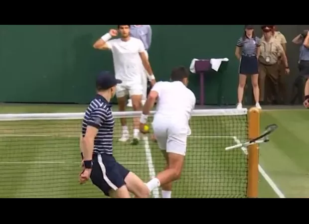 Novak Djokovic fined ₹6.56 lakh for smashing racquet at Wimbledon 2023.