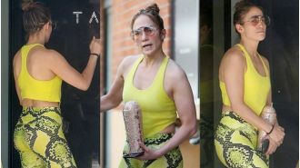 Jennifer Lopez shouts expletive after being locked out of her gym (watch video).