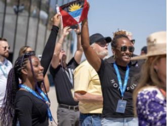Mother and daughter from the Caribbean become the first to travel into space.