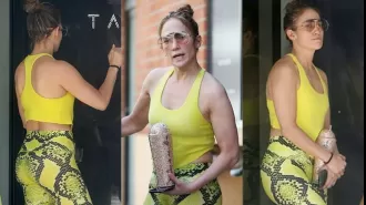 Jennifer Lopez shouts expletive after being locked out of her gym (watch video).