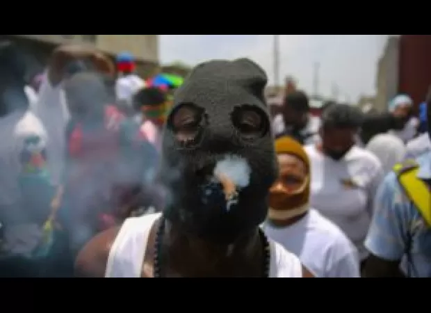 Protesters demand action to stop gang violence in Haiti.