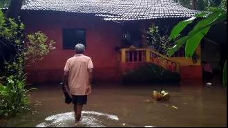 Heavy rains disrupt normal life in Ponda and Dharbandora, Goa.