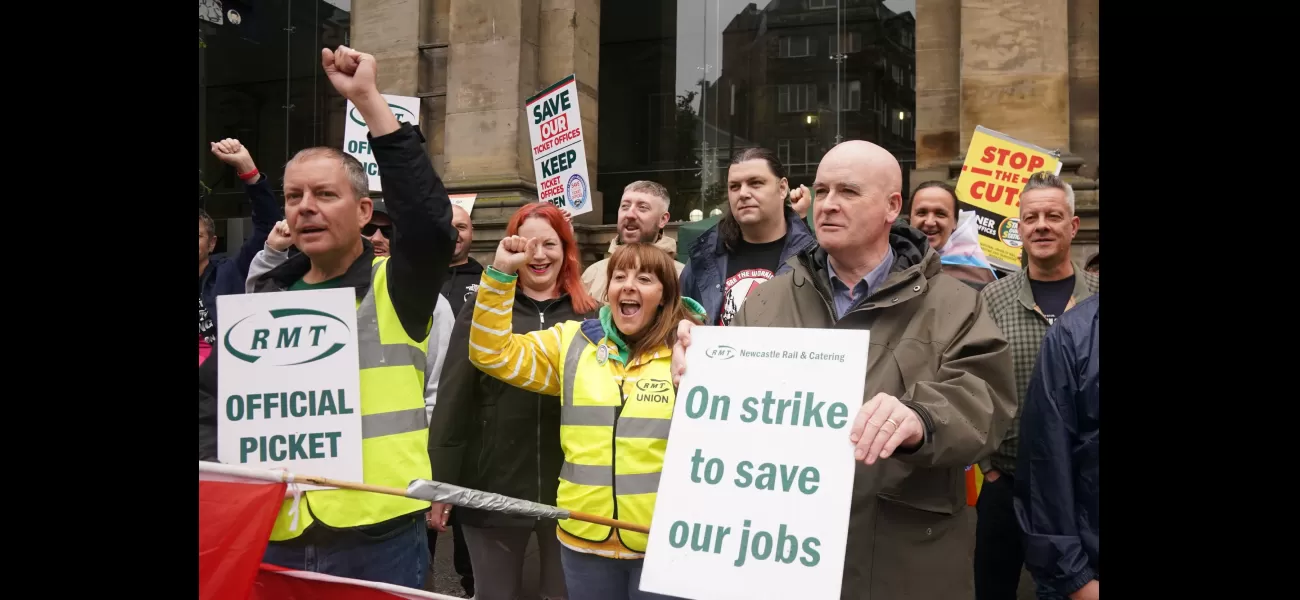 Rail workers strike, causing disruption for train passengers.