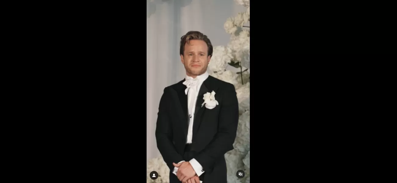 Olly Murs is overcome with emotion as he sees his wife Amelia for the first time on their wedding day, captured in a beautiful video.