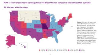 Black women earn $20,702 less than white men annually, per IWPR.