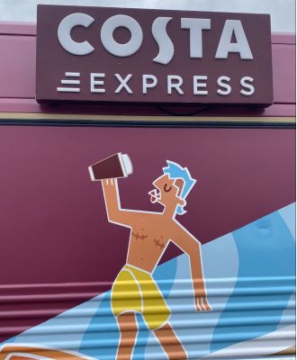 Costa affirms cartoon which portrays trans man with mastectomy scars in an inclusive way.