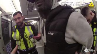 Police arrested a sex offender moments after he attacked a woman on the Elizabeth line.
