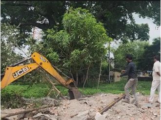 Trees cut down in Madhya Pradesh for PM's virtual event in Alot.