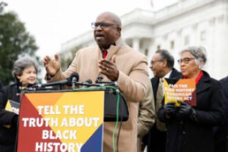 Rep. Jamaal Bowman leads a discussion about the lives of Black men in America.