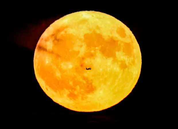 The stunning sight of the Sturgeon supermoon lit up the night sky.