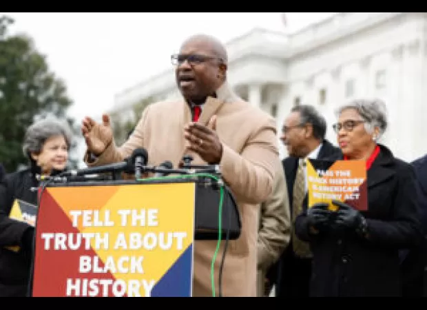 Rep. Jamaal Bowman leads a discussion about the lives of Black men in America.