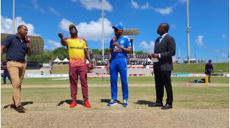 India bowlers restrict West Indies to 149/6 in 1st T20I in Trinidad.