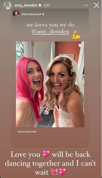 Stars show their support for Amy Dowden after she emotionally reacts to the news of her cancer diagnosis.