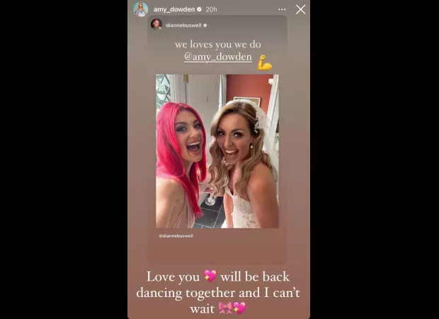 Stars show their support for Amy Dowden after she emotionally reacts to the news of her cancer diagnosis.