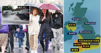 Met Office warns of thunderstorms as weather turns worse.