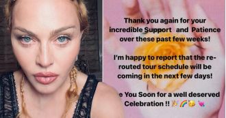 Madonna announces her Celebration tour will continue after recent hospitalisation.