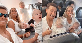 Fans outraged at a passenger's rude behavior towards Stacey Solomon and her family on a flight.