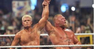 Brock Lesnar surprised fans with an unexpected gesture after Cody Rhodes' match.