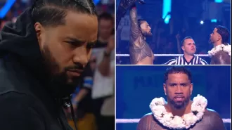 Jimmy Uso accidentally costs Jey his match, allowing Roman Reigns to win Tribal Combat at SummerSlam.