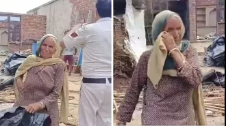 A woman is seen weeping inconsolably after her house was demolished in riot-hit Nuh, Haryana in a heart-breaking video.