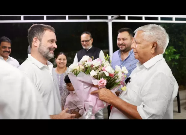 Rahul Gandhi meets Lalu Yadav in Delhi after Supreme Court's stay on conviction; RJD leader tweets photos.