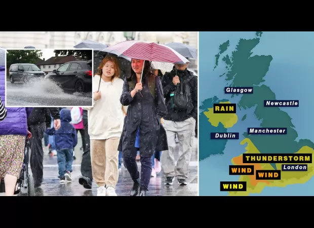 Met Office warns of thunderstorms as weather turns worse.