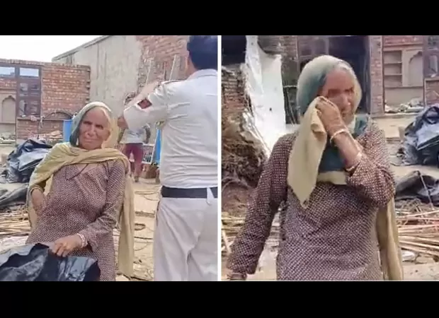 A woman is seen weeping inconsolably after her house was demolished in riot-hit Nuh, Haryana in a heart-breaking video.