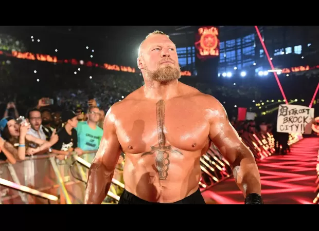 Fans roared as Brock Lesnar had an outfit malfunction during a high-stakes SummerSlam match.