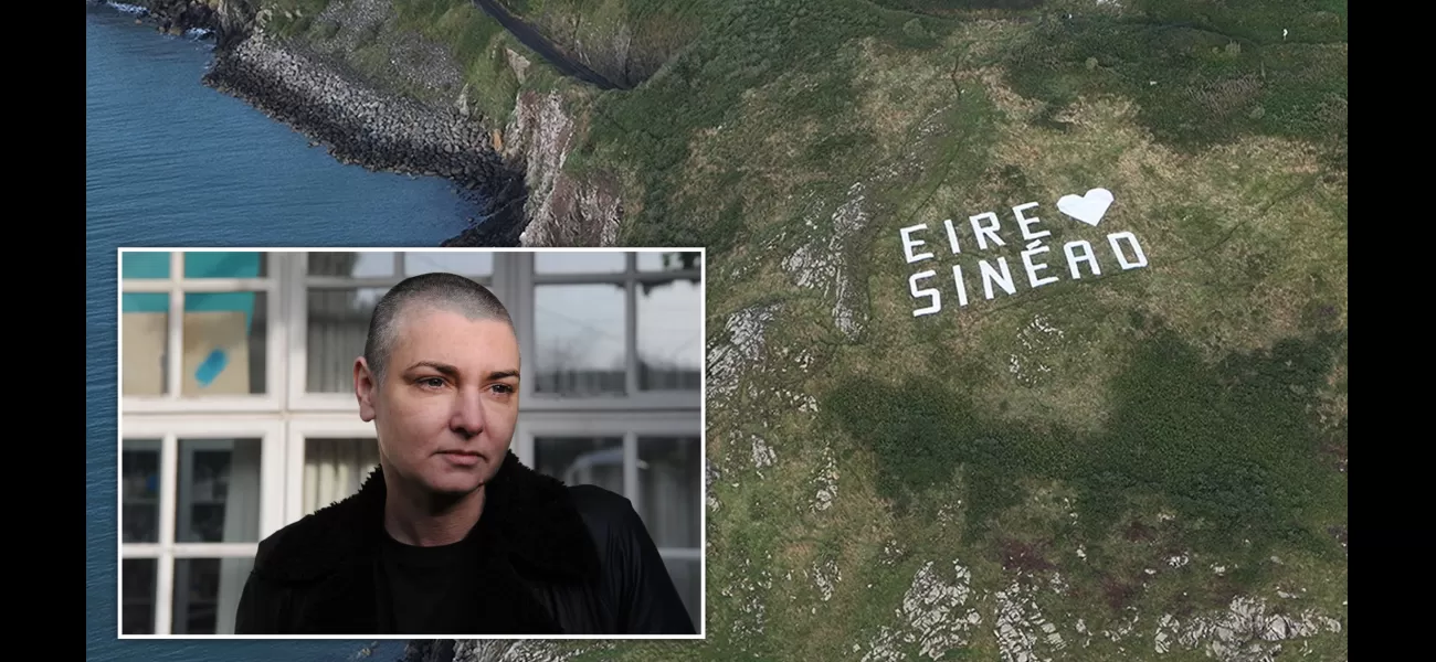 A giant tribute to Sinéad O'Connor is erected near her home in preparation for her funeral.