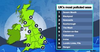 Map reveals UK beaches with highest levels of water pollution.