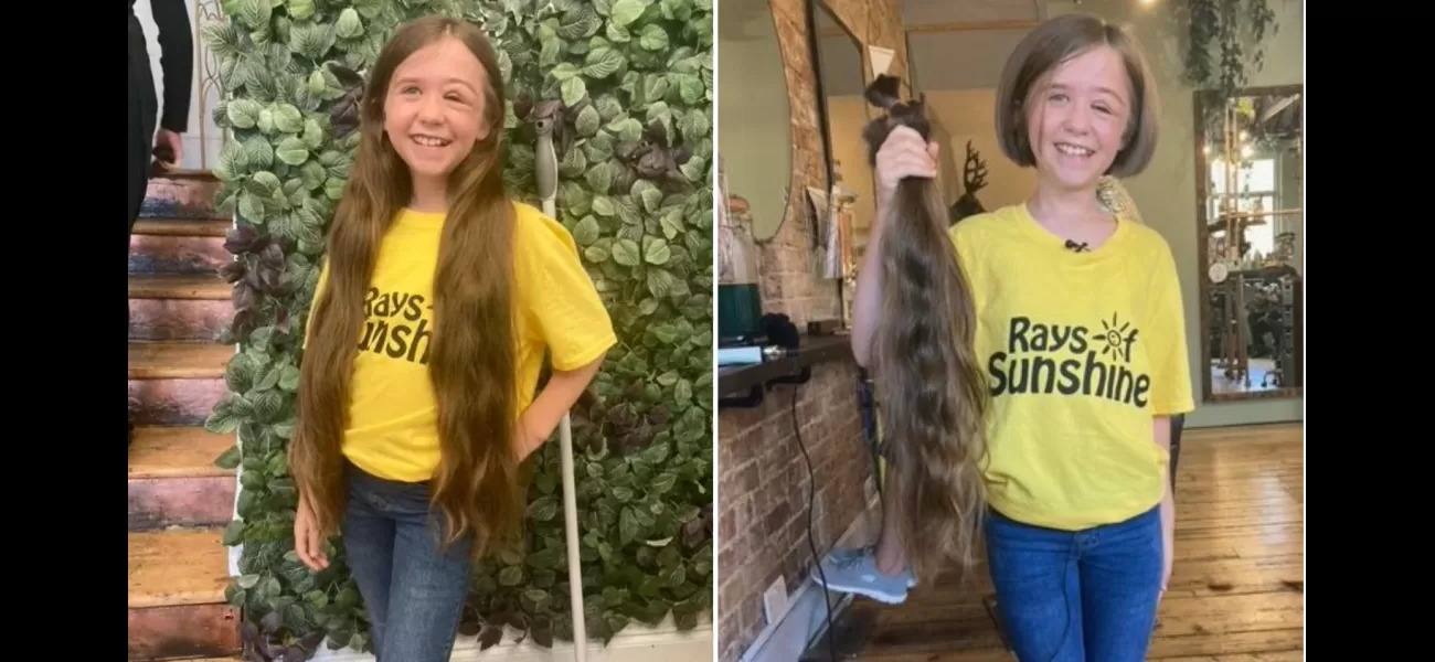 Girl gives two feet of her hair to charity in sponsored haircut.