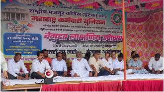INTUC Chief Ravindra Sawant sits on hunger strike demanding workers' demands be fulfilled; NMMC seeks time to respond.