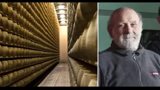 An elderly man was killed when a huge wall of cheese fell and crushed him.