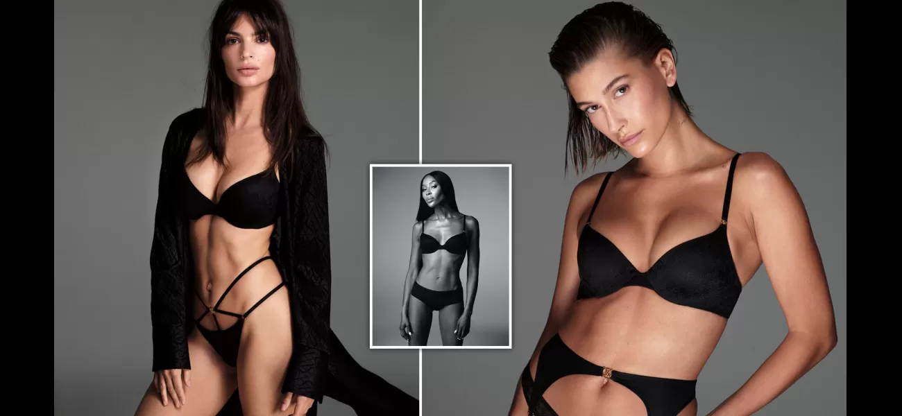 Hailey Bieber shows rare intimate tattoo as she models for Victoria's Secret lingerie campaign with Naomi Campbell and Emily Ratajkowski.