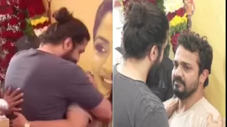 Yash comforts Vijay Raghavendra as he cries at his wife's funeral. Video of the touching moment goes viral.