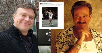 Son of Robin Williams marks 9th anniversary of his dad's death by jokingly teasing fans.