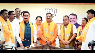 Ex-Congress MLA couple Abhay Mishra and Neelam return to BJP in Bhopal, causing a shock to the Congress.