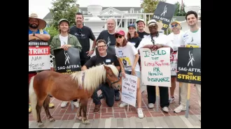 Li'l Sebastian joins in on the actors' strike for better working conditions.