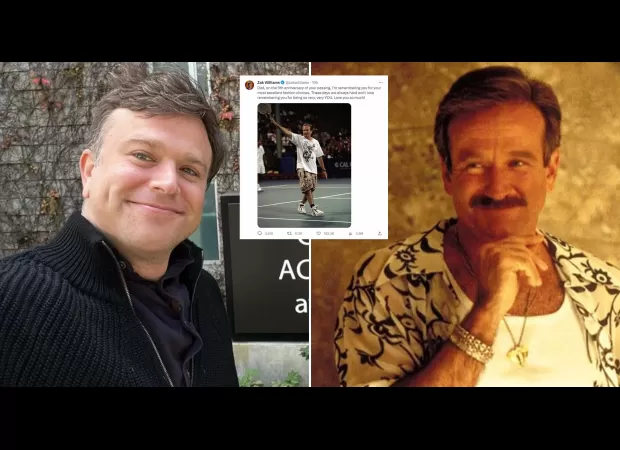 Son of Robin Williams marks 9th anniversary of his dad's death by jokingly teasing fans.