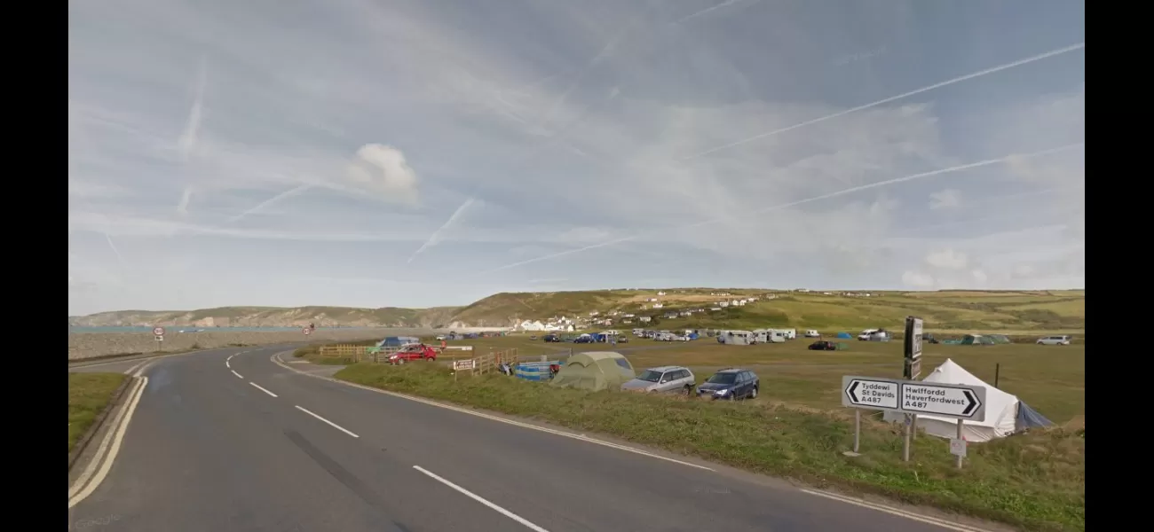 Nine people hurt when a car drove into a tent at a Welsh campsite.
