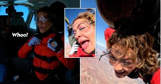 Rita Ora braves 15,000ft skydive with Bear Grylls in wild adventure.