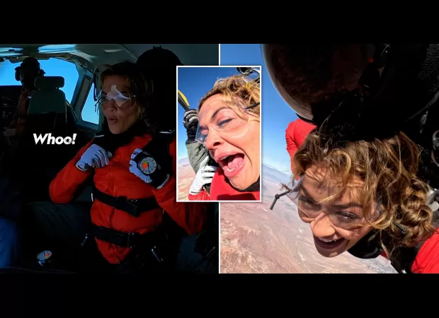 Rita Ora braves 15,000ft skydive with Bear Grylls in wild adventure.